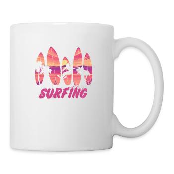 Surfing Surfboard Surfer Geschenksidee - Tasse - Weiß - Rechts