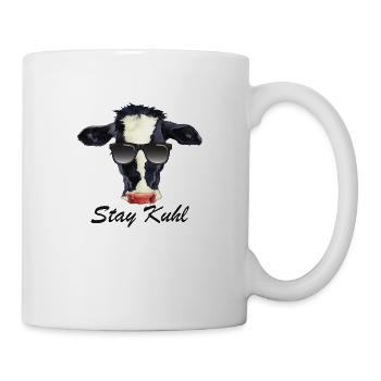 Stay Kuhl Lustiges Kuh Design Kühe Spruch Geschenk - Tasse - Weiß - Rechts