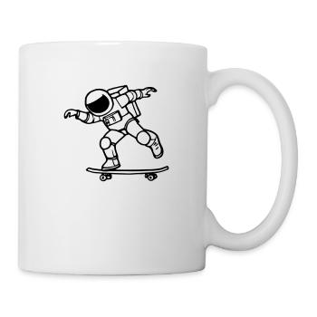 Un astronaute monte en skateboard astronautes de l’espace - Mug blanc - blanc - Droite