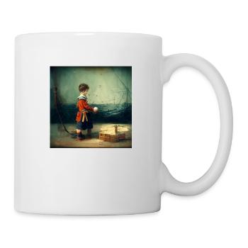 A boy in a sailors uniform playing with his toy - Tasse - Weiß - Rechts