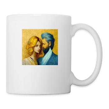 a woman and a man merge in a painting - Tasse - Weiß - Rechts