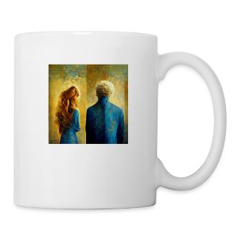 a woman and a man merge in a painting - Tasse - Weiß - Rechts