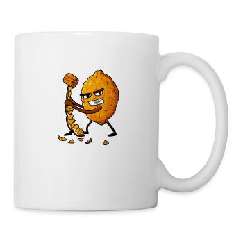 Orange vs Citron, Citron, Fruits, Drôle - Mug blanc - blanc - Droite