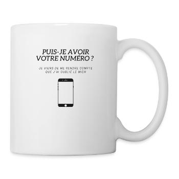 Tee-shirt drague numéro de téléphone - Mug blanc - blanc - Droite