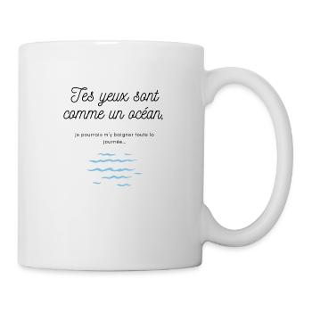 Tee-shirt drague yeux océan - Mug blanc - blanc - Droite