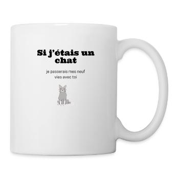 Tee-shirt drague chat vie - Mug blanc - blanc - Droite