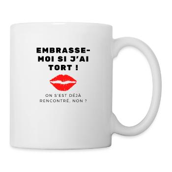 Tee-shirt drague embrasse moi - Mug blanc - blanc - Droite