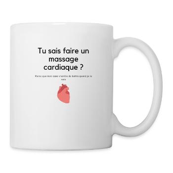 Tee-shirt drague massage cardiaque - Mug blanc - blanc - Droite