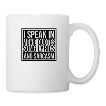 parler des paroles et du sarcasme - Mug blanc - blanc - Droite