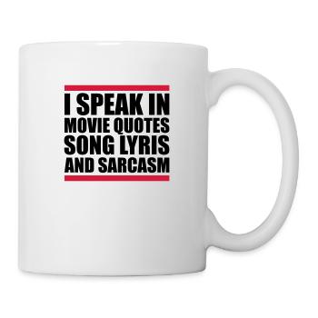 parler des paroles et du sarcasme - Mug blanc - blanc - Droite