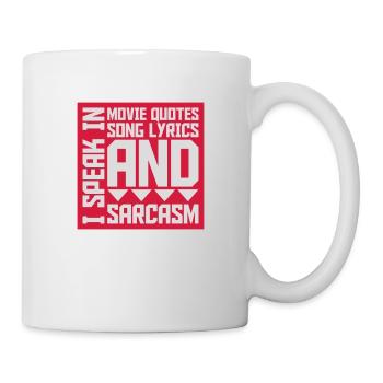 parler des paroles et du sarcasme - Mug blanc - blanc - Droite