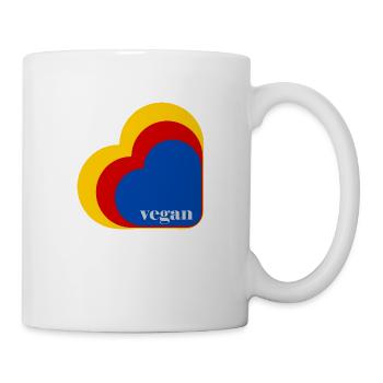 Retro vegan heart - Mug - white - Right