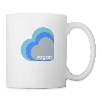 Blue vegan heart - Mug - white - Right