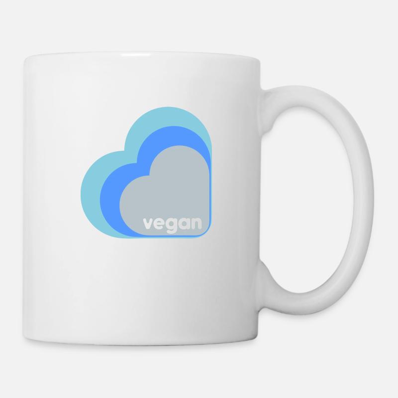 Cœur végétalien bleu - Mug blanc - blanc