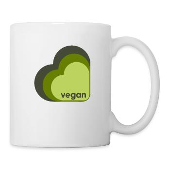 Green vegan heart three colors - Mug - white - Right
