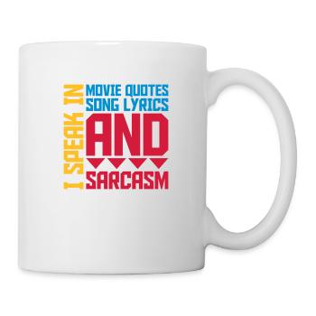 parler des paroles et du sarcasme - Mug blanc - blanc - Droite