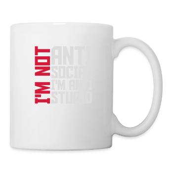 not antisocial anti stupid - Tasse - Weiß - Rechts