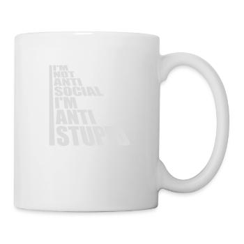 not antisocial anti stupid - Tasse - Weiß - Rechts