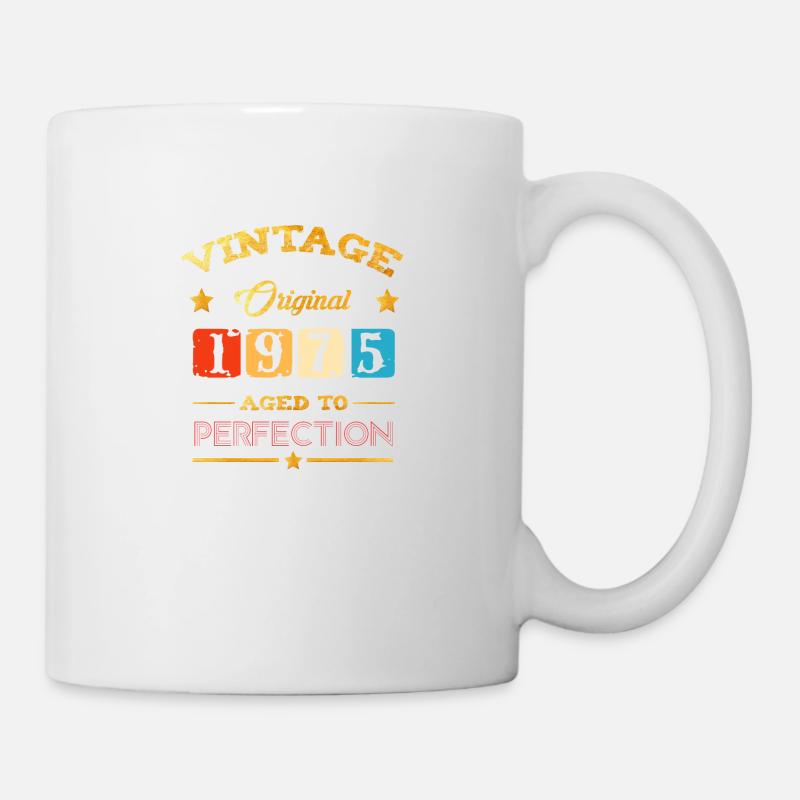 Vintage 1975 Cadeau d’anniversaire 47 ans - Mug blanc - blanc