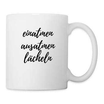 einatmen ausatmen lächeln - Tasse - Weiß - Rechts