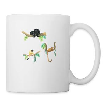 lustige Affen - Tasse - Weiß - Rechts