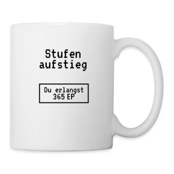 Stufenaufstieg Geburtstagsgeschenk - Tasse - Weiß - Rechts