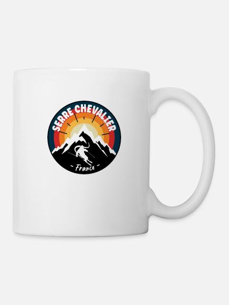 Ski à Serre Chevalier France Vintage - Mug blanc - blanc