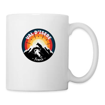 Skifahren im Val d'Isere Frankreich Vintage - Tasse - Weiß - Rechts