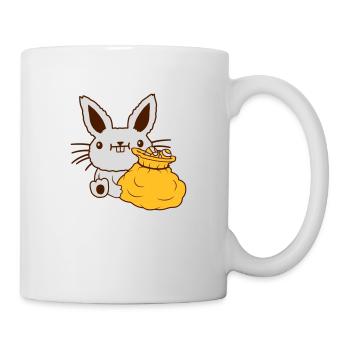 Lapin de Pâques grand sac d’oeufs - Mug blanc - blanc - Droite