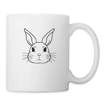 Visage mignon petit lapin - Mug blanc - blanc - Droite