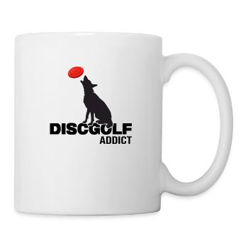 discgolf frisbee dog and frisbee disc - Mug - white - Right