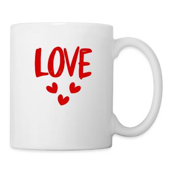 LOVE. SAINT VALENTIN. EVJF. JE T'AIME. I LOVE YOU. - Mug blanc - blanc - Droite