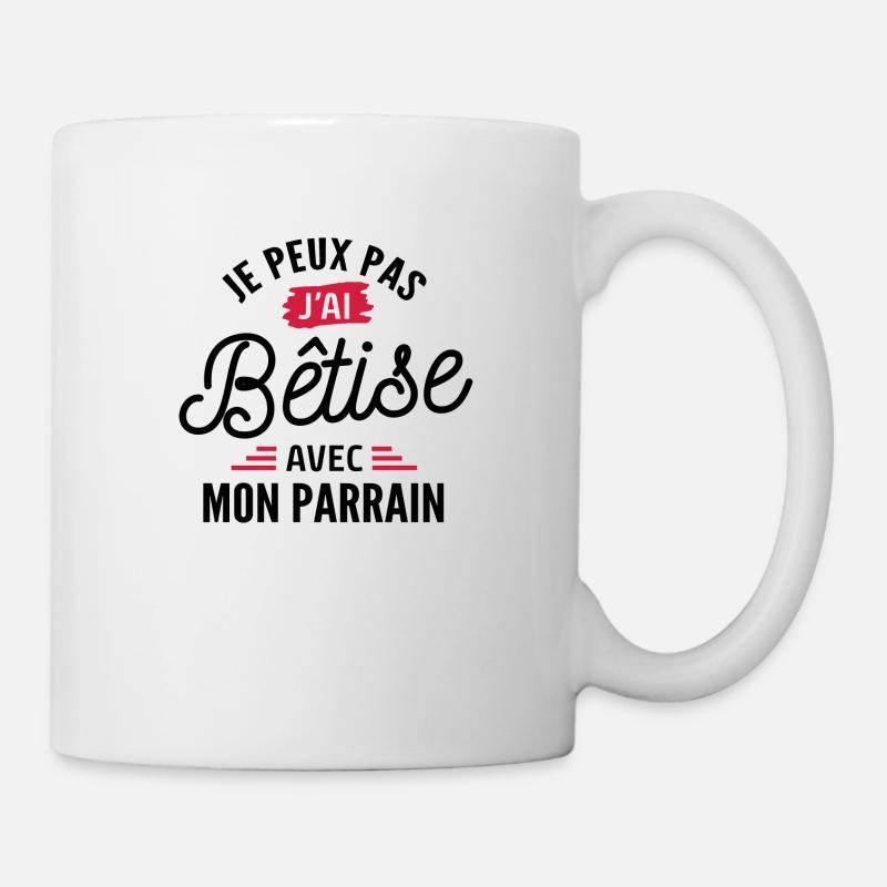 je peux pas j ai bêtise avec mon parrain - Mug blanc - blanc