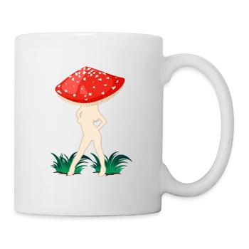 mushrooms fly agaric fairy fly agaric mushroom picker - Mug - white - Right