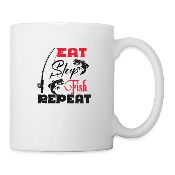 Eat Sleep Fish Repeat - Mug blanc - blanc - Droite