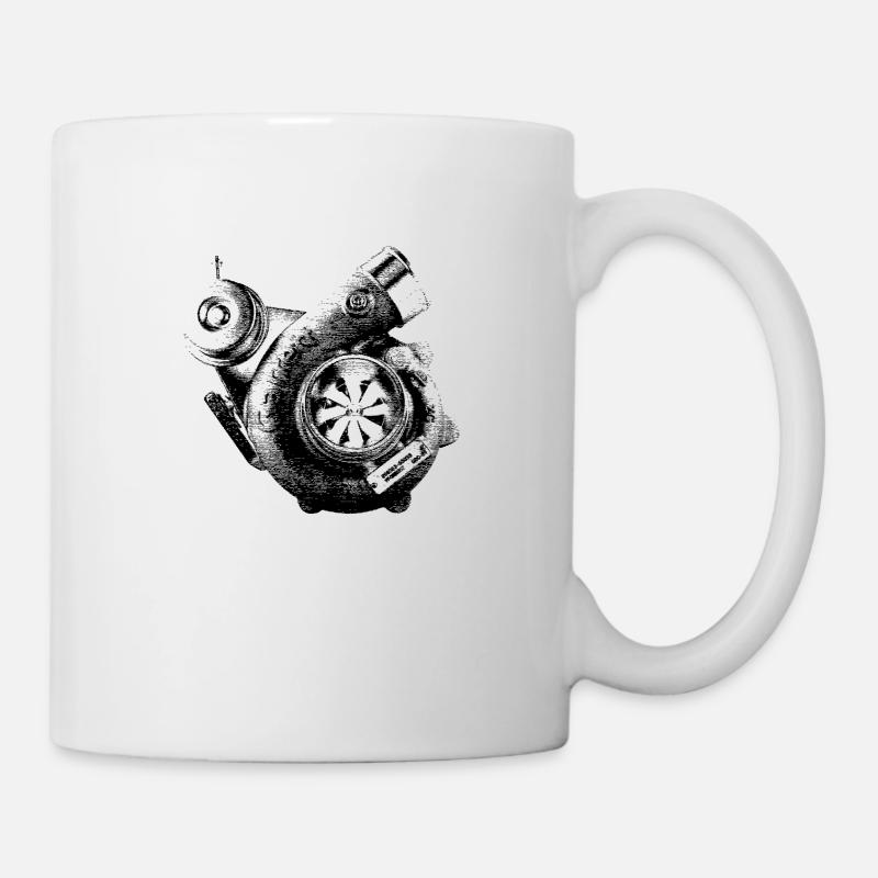 Turbolader als Bleistiftzeichnung - Tasse - Weiß