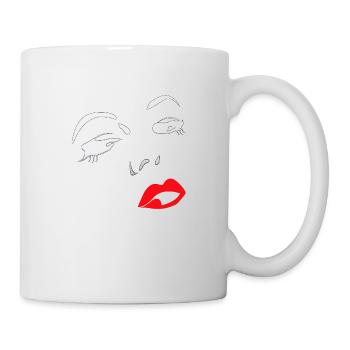 women face face love - Mug - white - Right