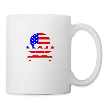 Sterne und Streifen Totenkopf und Kreuzknochen - Tasse - Weiß - Rechts