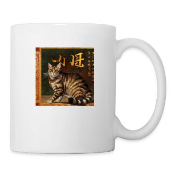 Katze Barock - Tasse - Weiß - Rechts
