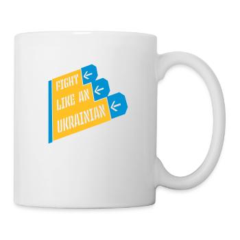 fight like ukrainians quote - Mug - white - Right