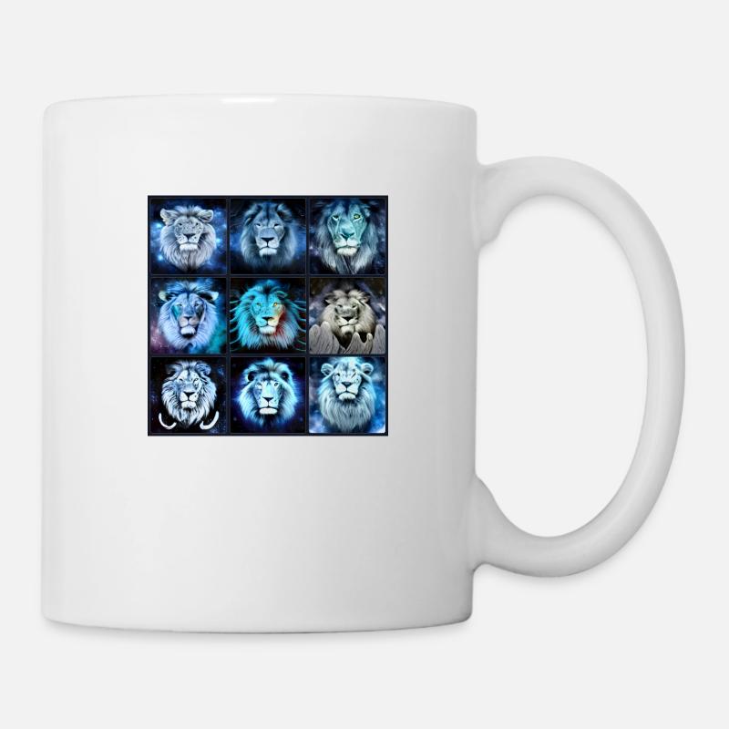 BLUE LION Collage - Mug - white