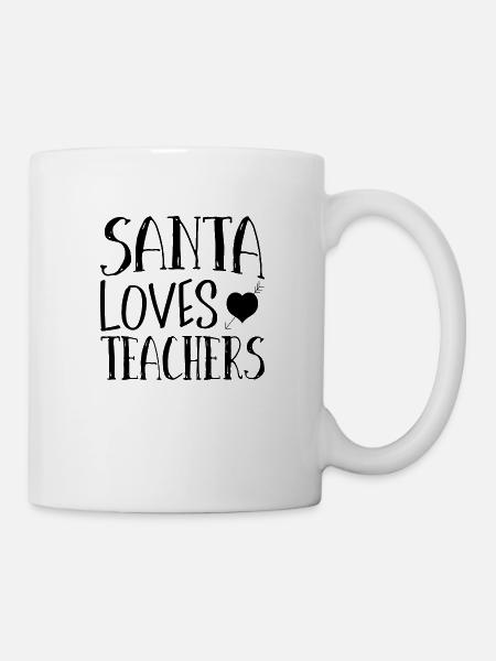 Santa Loves Teachers - Tasse - Weiß
