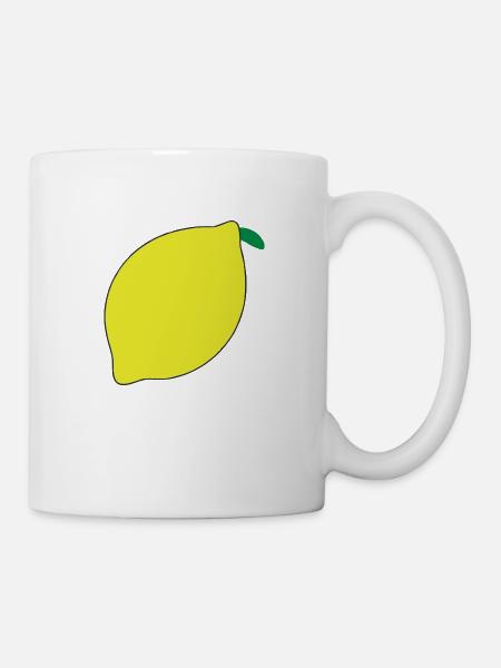 Zitrone Illustration Geschenkidee - Tasse - Weiß