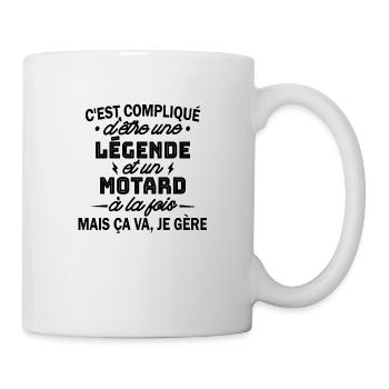 légende et motard / cadeau humour motard - Mug blanc - blanc - Droite