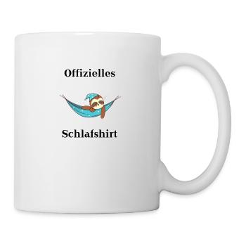 Offizielles Schlafshirt Faultier Geschenkidee süß - Tasse - Weiß - Rechts