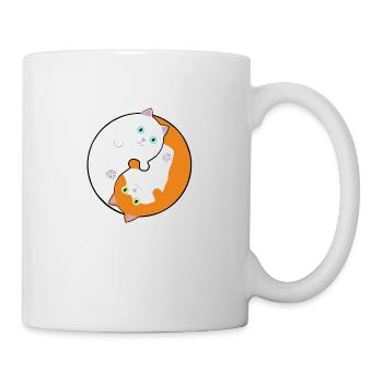 Weiße und rote Yin-Yang-Katzen - Tasse - Weiß - Rechts
