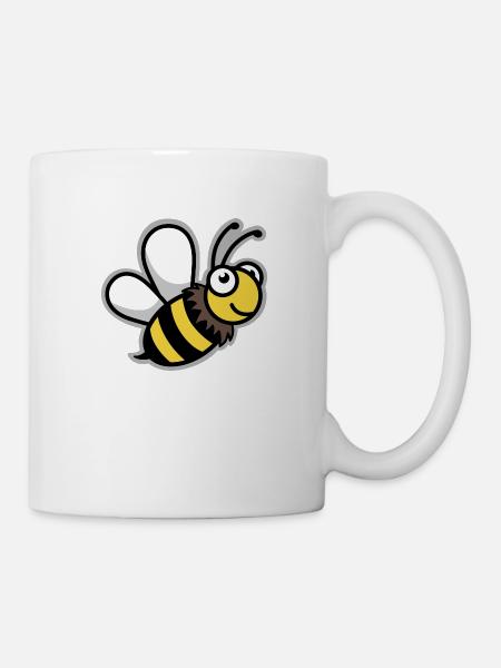 Biene bee Comic Imker Imkerin Königin - Tasse - Weiß