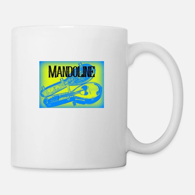 Mandoline im Koffer gelb blau - Tasse - Weiß