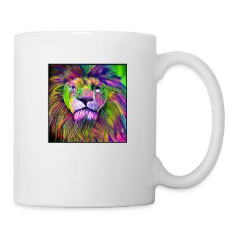 MEHRFARBIGER LÖWE - Tasse - Weiß - Rechts