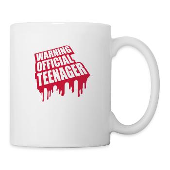 avertissement citation officielle d’adolescent - Mug blanc - blanc - Droite